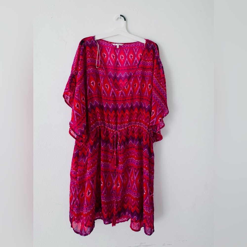 NWOT Hawaiian Tropic Colorful Beach Cover Up Size L adjustable waist